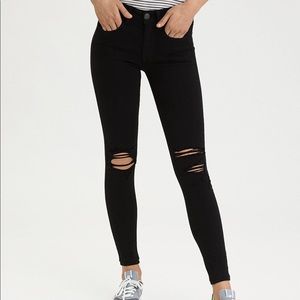Black Distressed Skinny Jeggings | Poshmark
